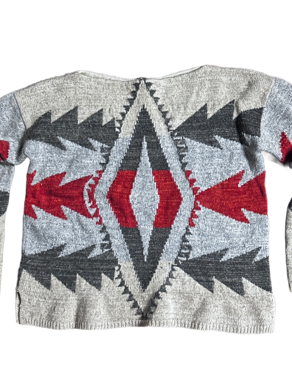 Lauren Ralph Lauren ~ Petite Large ~ Beige/ Orange ~ Aztec Design ~ Wool Sweater